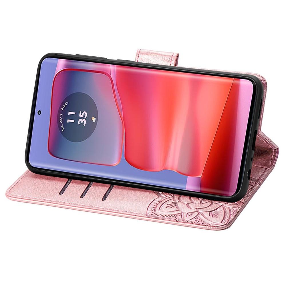Flip Case for Motorola Edge 50 Ultra, Butterfly, Rose Gold