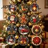 Kit per la Creazione di Addobbi di Natale 12 Pezzi Kit Pittura con Strass Fai da Te, Decorazione da Appendere all'Albero con Perle Finte Arte per Adulti, Ghirlanda Festiva Artigianato per Camino