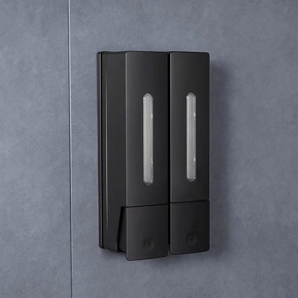 Double Head Wall-mounted Manual Soap Dispenser Shampoo Hotel Household Bathroom Punch-free Soap Dispenser 400ML Large Capacity