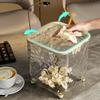 Desktop Trash Can Transparent Water Ripple Trash Bin with Press Lid Office Wastebasket for Home Bedroom Kitchen Table
