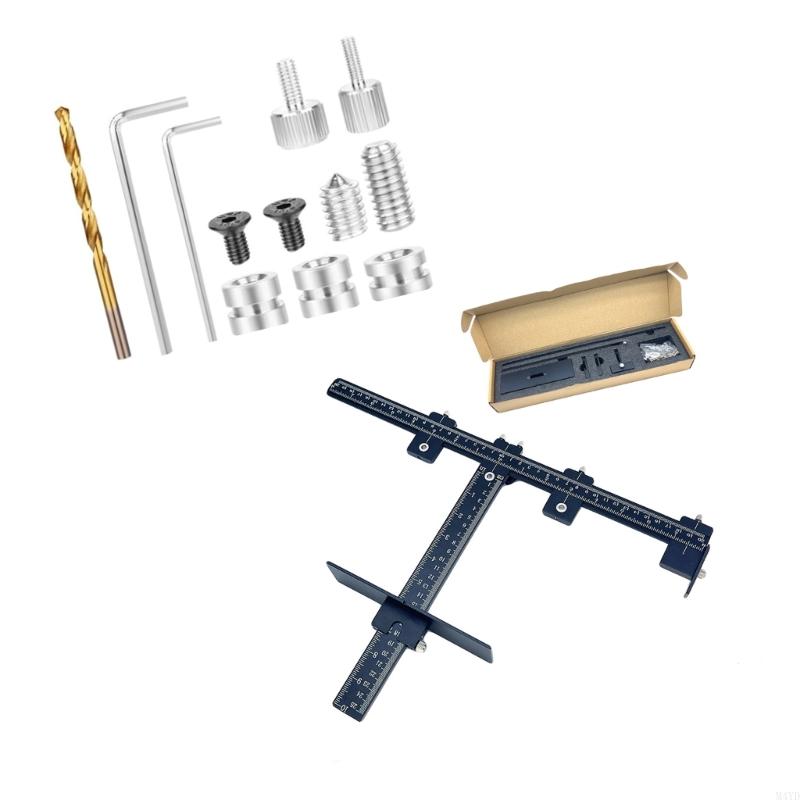 Cabinet Hardware Doweling Jigs,Adjustable Cabinet Templates Tool for Knobs,Handles and Pulls,Centering Locator M4YD