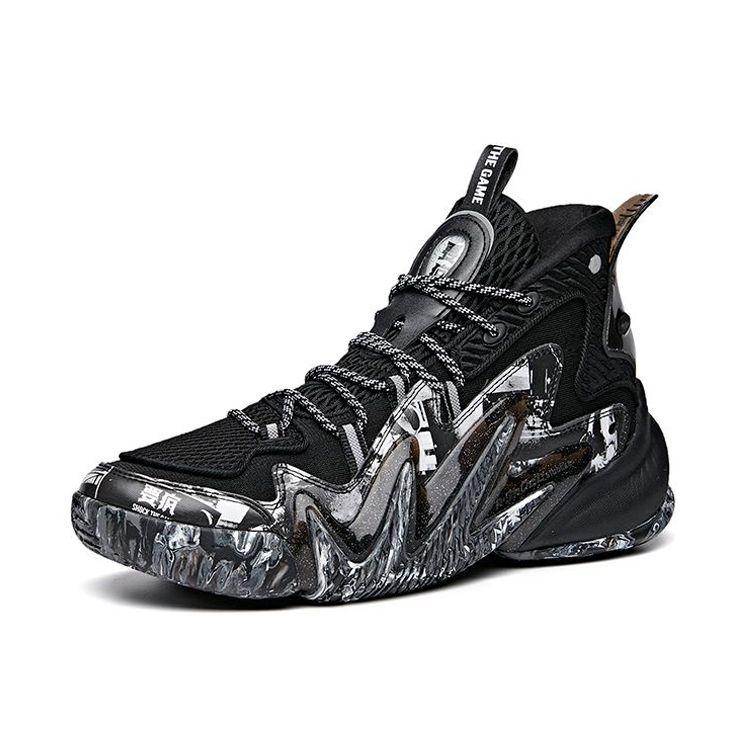 Anta Crazy Tide 2 Stoßdämpfung Rutschfest Abriebfest High-Top Basketballschuhe Herren Basketballschuhe Schwarz 112031602-3