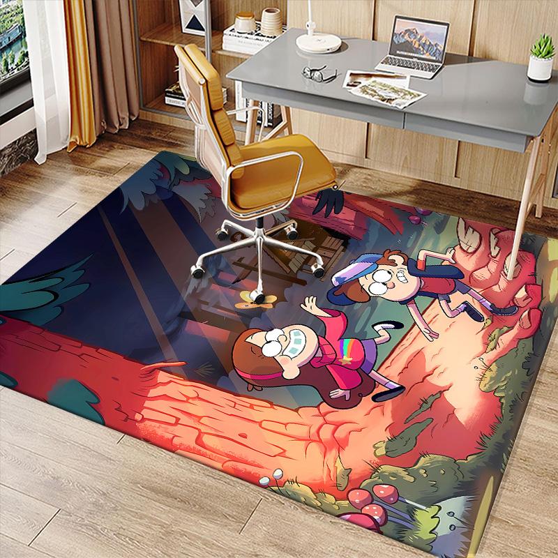 Gravity Falls Printed Absorbent Washable Carpet, Non-Slip Bathroom Mats, Kitchen Rugs, Yoga Mat,Living Room Entrance, Camping Picnic Rugs