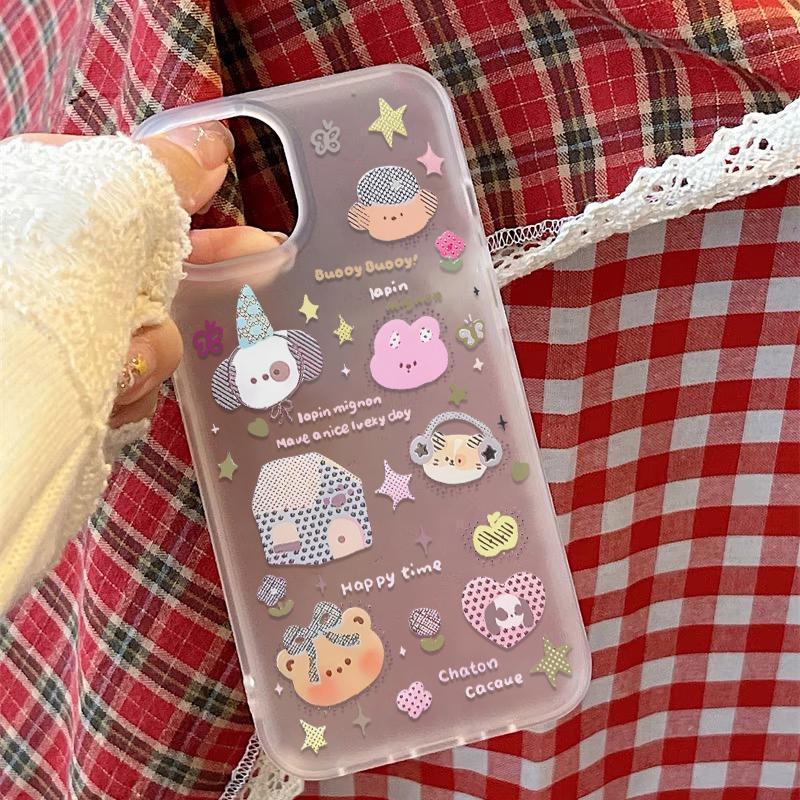 Star Animal Apple Compatible iPhone Case: Frosted Soft Shell for 14, Fun 15, and 17 Pro Max