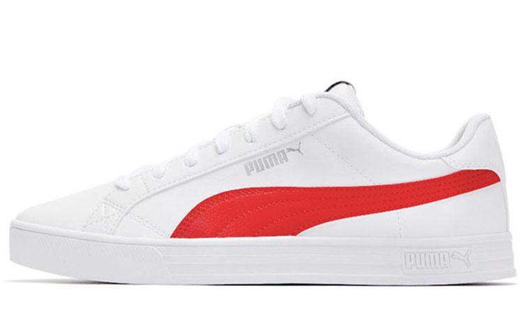 Puma Smash Vulc V3 Lo  White High Risk Red  36