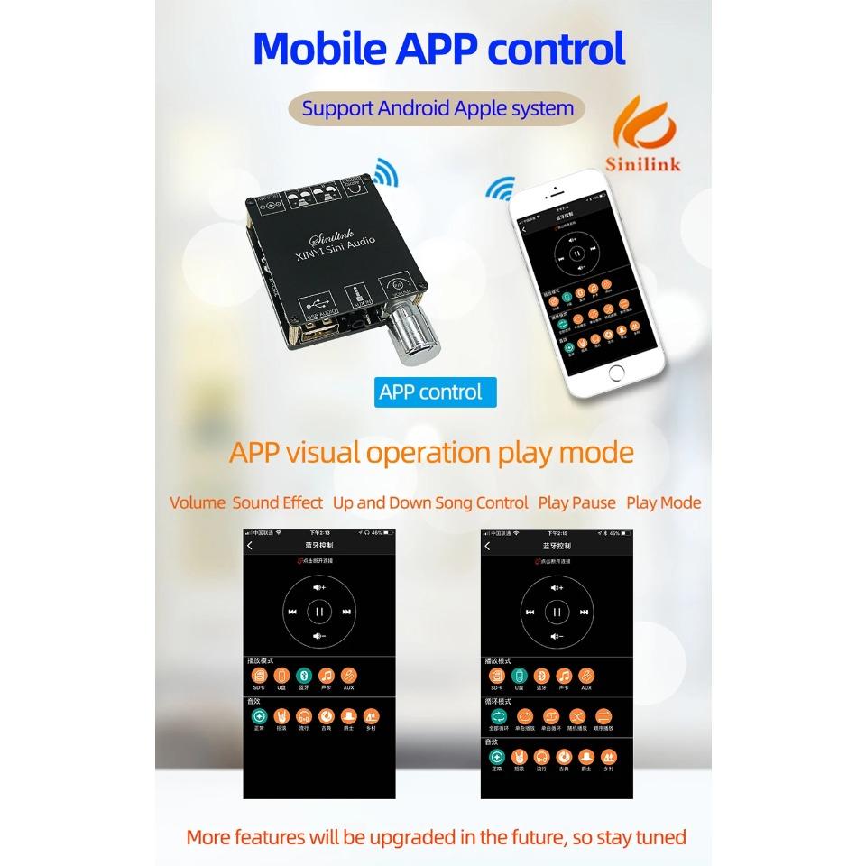 2*100W Bluetooth 5.0 Digital Power Amplifier Board AUX Speaker 2.0 CH Stereo Home Music Wireless Module Audio AMP
