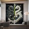 Set Of 2 Tai Chi Dragon Print Curtain Home Decor Window Bedroom Office Kitchen Living Room Study Curtains Made Polyester Treatment
