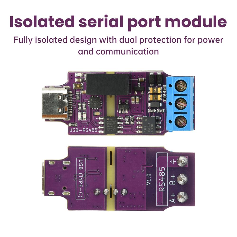 Type-C To RS485 Conversion Module Serial Port USB Type-C To 3PIN 485 Converter Module Onboard TVS and Self Recovering Fuse