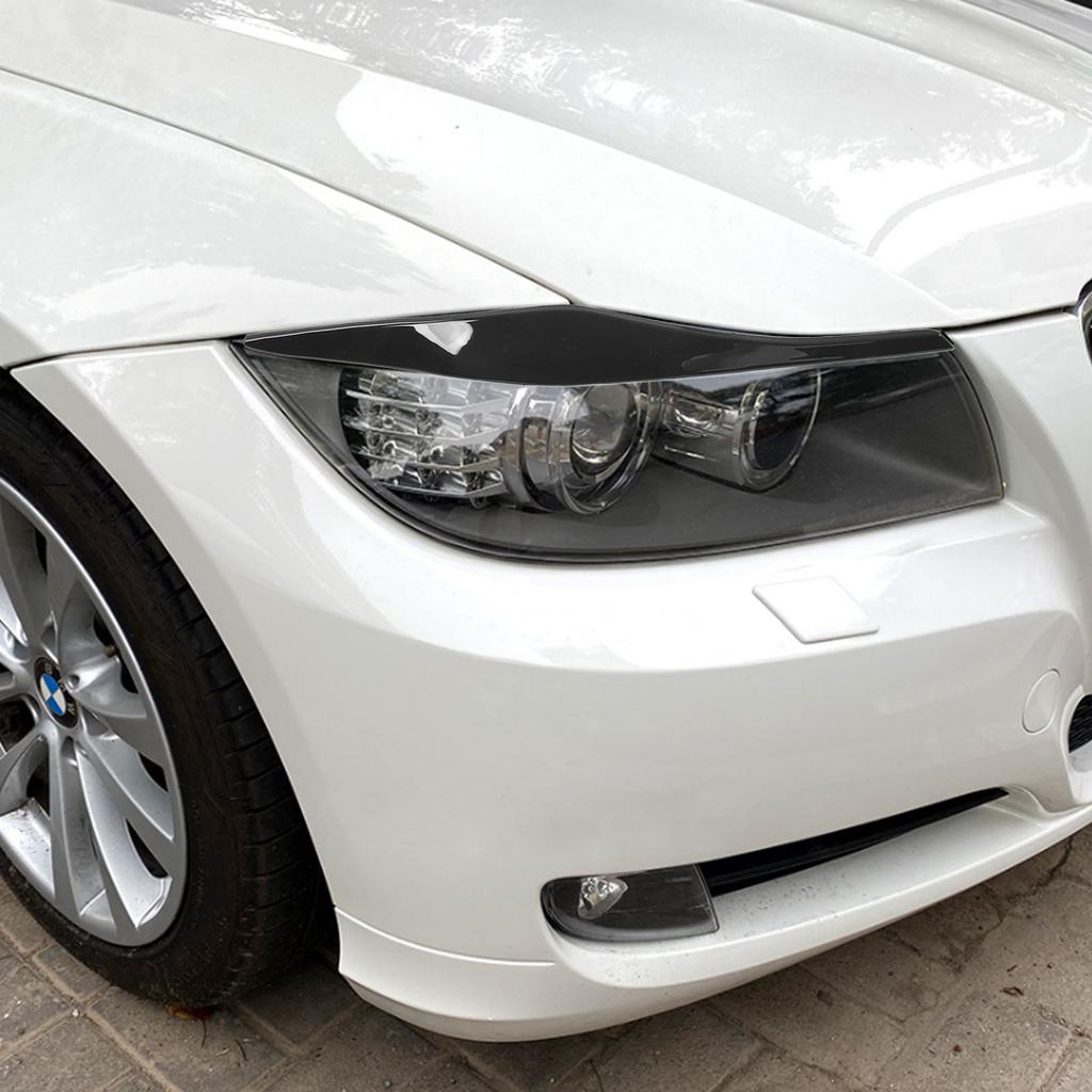 2 szt. Pokrywa Brwi Reflektora Przedniego Zewnętrzna Listwa Dekoracyjna Samochodu Zamiennik dla Serii 3 E90 E91 Sedan 2005‑2012