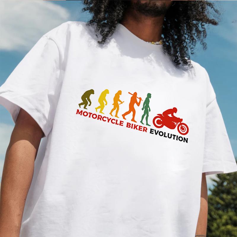 Motorcycle Evolution Tshirt 100 Cotton ONeck T Shirt Short Sleeve Casual Mens Tshirt Top Tees
