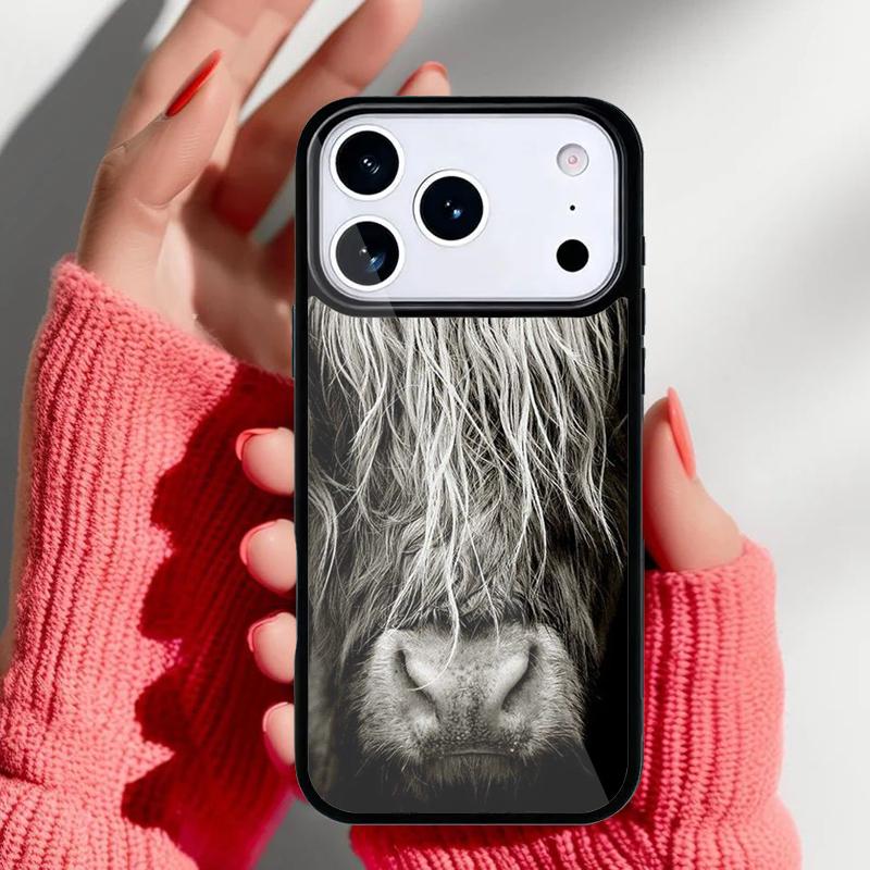 Cute Highland Cow soft Phone Case for iPhone 17 16 15 14 13 Pro Max Back Cover for 12 11 Pro Coque