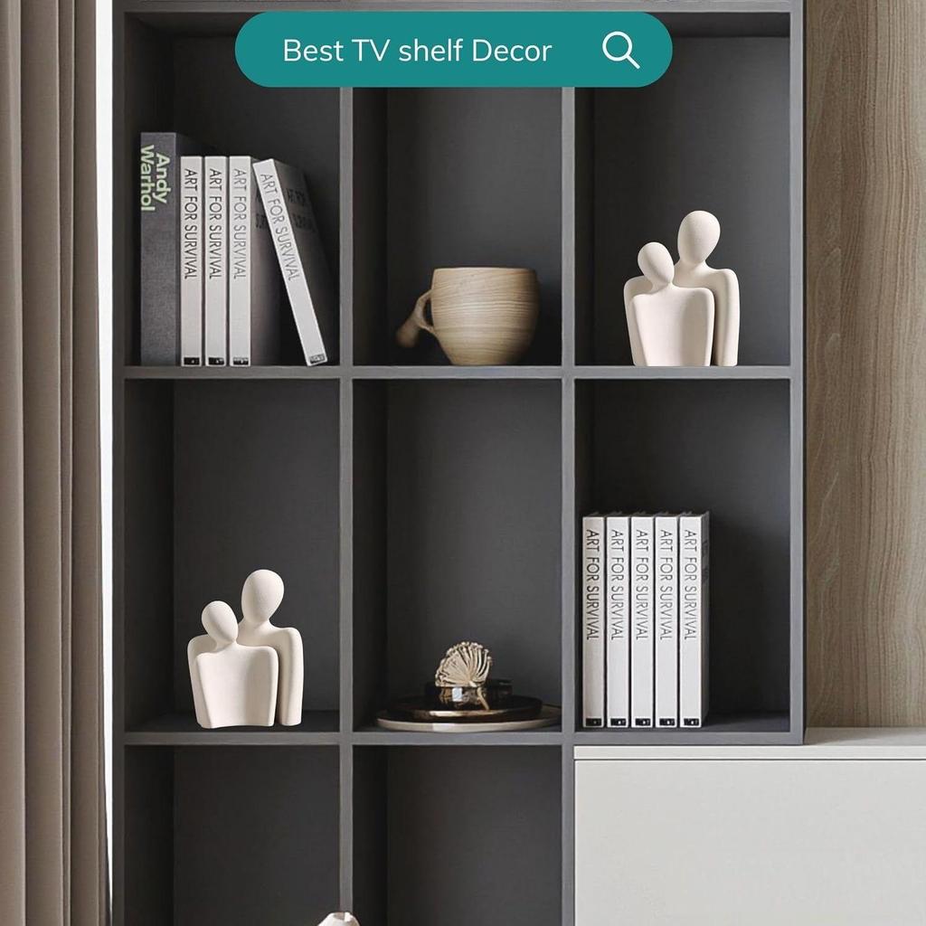 Couple Family Statue | Ceramic Thinker Sculpture | Home Decor Items for Living Room Show Piece | Table Artifact (Hugging Couple)