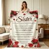 Soft Warm Flannel Blanket with Romantic Red Rose Heart Print All Season Cozy Throw Blanket for Sofa Couch Bedroom Living Room Home Decorative Warm Thr