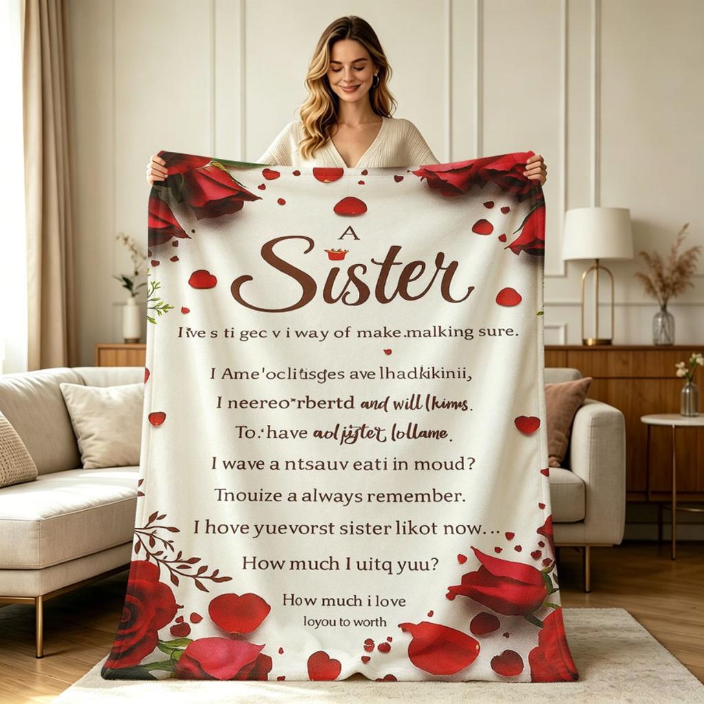 Soft Warm Flannel Blanket with Romantic Red Rose Heart Print All Season Cozy Throw Blanket for Sofa Couch Bedroom Living Room Home Decorative Warm Thr
