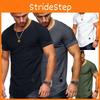 Men's Slim Fit O-neck Short Sleeve Muscle Tee T-shirt In Soft Breathable Fabric