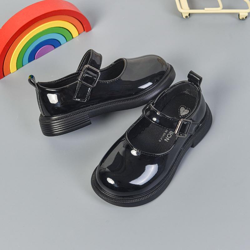Kids Girls Black Patent Leather Mary Jane Shoes 26