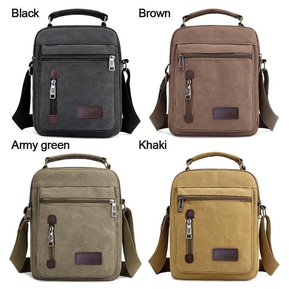 Mehrere Taschen Herren Umhängetaschen Kreative Tragetasche Canvas Werkzeug Umhängetasche Verschleißfest Große Kapazität Geldbörsen Männertasche