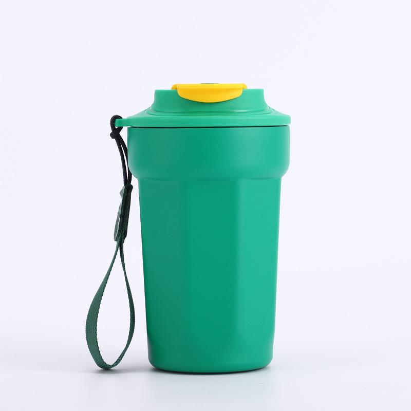 

Кружка из нержавеющей стали 316, двойная вакуумная чашка для кофе с колой, портативный автомобиль с рекламной чашкой. 450ML зелёный