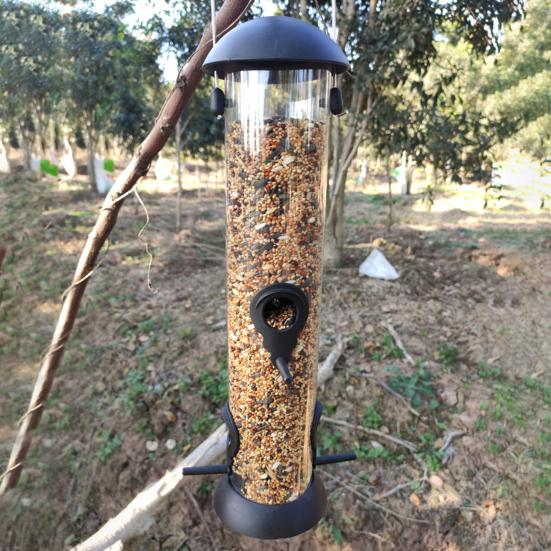 Hanging Birds Feeder Squirrel-proof Birdfeeder Outdoor Birdseed Dispenser Attracts Blue Tits Finches for Garden Wild Birds