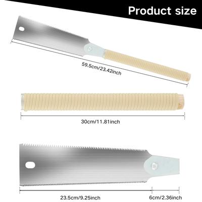 Japanese Hand Saw 9.3inch SK5 High Carbon Steel Double Edged Hand Saw Sharp Hand Pull Saw 10/17 TPI Woodworking Hand Saw Tool