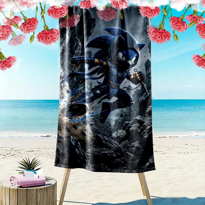1pc SONIC Beach Towel, Outdoor Activities Perfect Summer Travel Supplies, As A Gift for Festivals