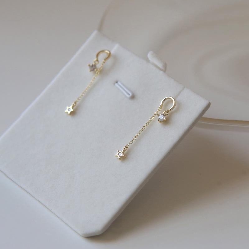

Fairy Style Gold-Plated Sterling Silver Stud Earrings for Women 925 Silver