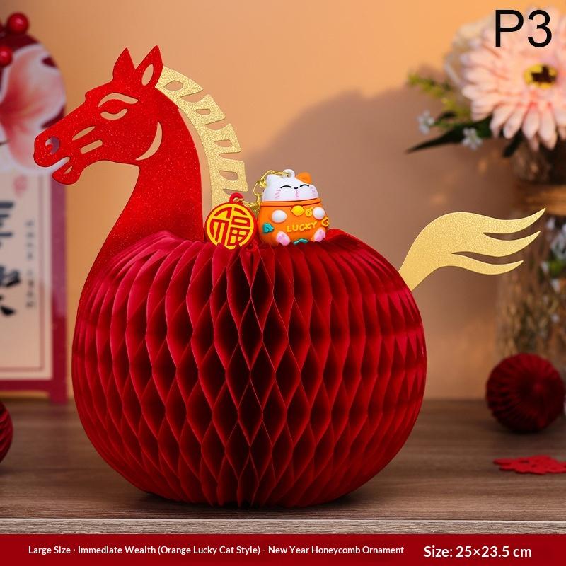 Cute 2026 New Year Horse Ornament For Home Table Decoration Paper Horse Ornament New Year Party Horse Figurines Decoration