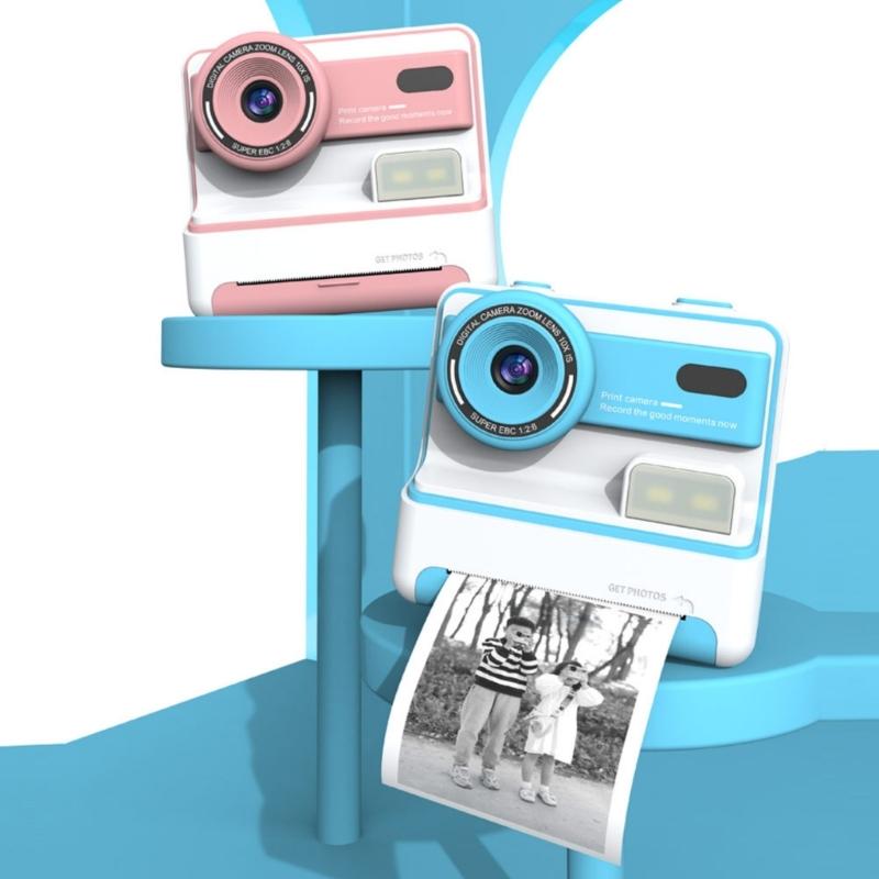 Children's Digital Camera Instantly Print 2.4inch Screen with Stickers & Filters for Photos Taking Video Recording Machine