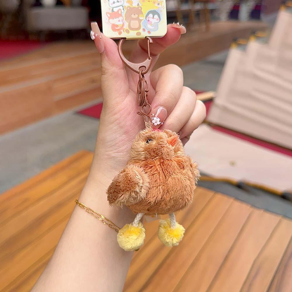 Ornament Bear Doll Key Ring Soft Cartoon Animal Keychain Kawaii Plush Dog Pendant  Girls