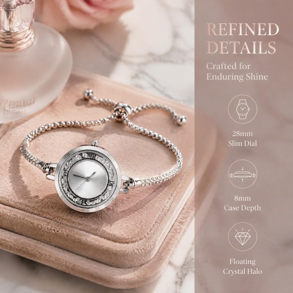 with Adjustable Bracelet Rotundity Shaped Watch Wrist Decoration Women Girl