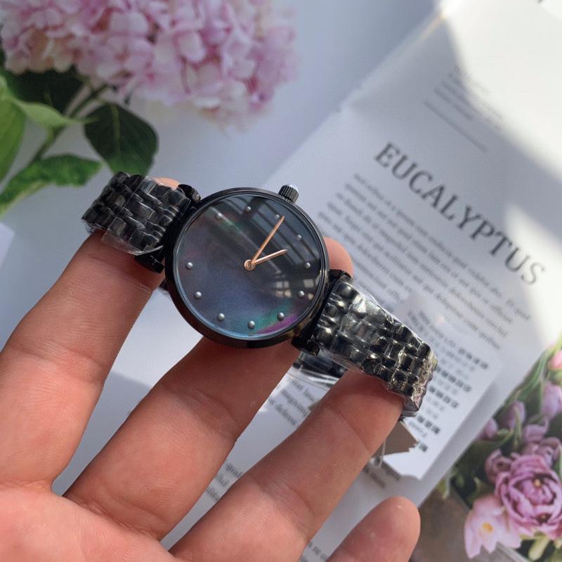 Armani AR11092 Women's Moon Phase Quartz Watch, High-End Fashionable Waterproof Steel Band with Pearl Accents