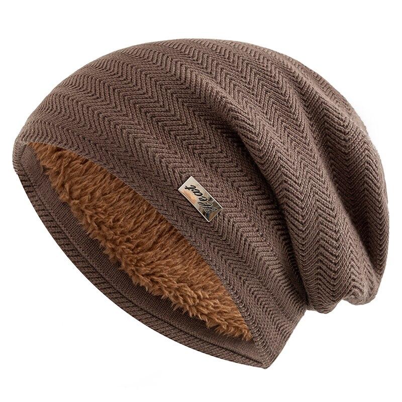 Chapeaux d'hiver unisexes amples doublés de fourrure pour hommes et femmes, bonnet chaud, décontracté, étiquette décorative, chapeaux tricotés d'hiver, nouvelle collection