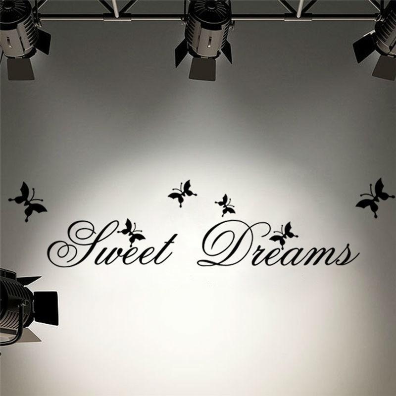 Sweet Dreams Wall Stickers Bedroom Decoration Diy Home Decals Quotes Mural Arts Printing Pvc Poster LS