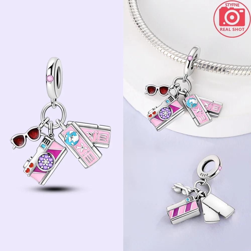 Exquisite Original Black Dress High Heels Bag Lipstick Beads Fit Bracelet Charms Copper Women Jewelry Diy Gifts