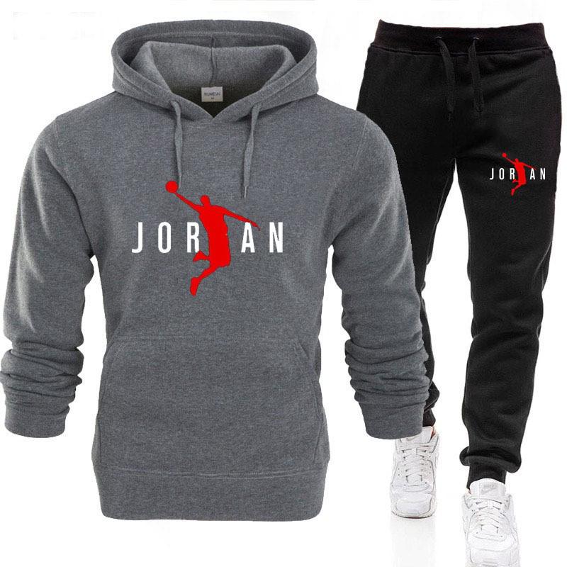 Men's 2025 Autumn/Winter Hooded Sweatshirt & Pants Set: Trendy Casual Sportswear 
