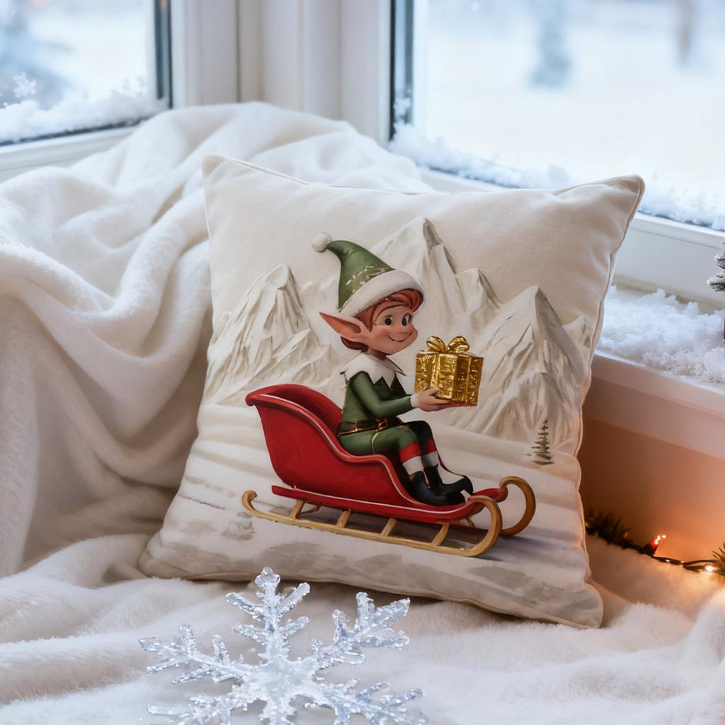 Christmas Throw Pillowcase, Christmas Home Decoration Pillow Cover, Set Of 4