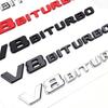 3D ABS Buchstaben Autoaufkleber Kotflügel Seite V8 BITURBO Emblem Plakette Für Mercedes C63 G63 GLE63 S63 W222 W223 W205 W204 Zubehör