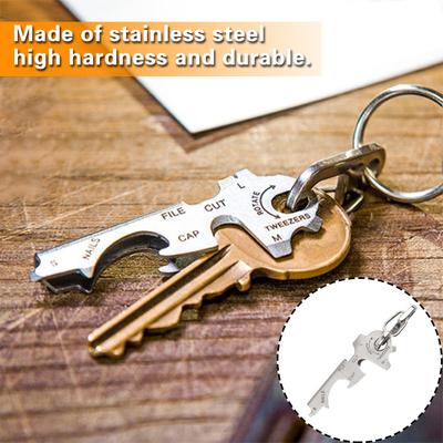 8 In 1 Tool Hanger Stainless Steel Keychain Tool Versatile Lightweight Anti-rust for Outdoor or Everyday Use