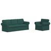 Sofa Set 2 Pcs Dark Green 215 X 82 X 80 Cm Fabric