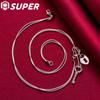 Superfeine 925 Sterling Silber Schlüssel Herz Schloss Halskette Schlangenkette Damen Hochzeit Mode Charm Schmuck