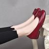 Leather single shoes women's spring and autumn 2025 new Doudou shoes soft leather soft sole comfortable versatile women's shoes one pedal leather shoe