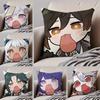 MiHoYo süß lustig Genshin Emotes Meme Kissenbezug Überwurf Kissenbezug Verdeckter Knopf Strapazierfähiges Polyester Stuhlkissen