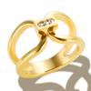 Anello con numeri romani a tre strati per donna, anelli di cristallo girevoli in acciaio inossidabile di lusso, gioielli alla moda per matrimonio femminile