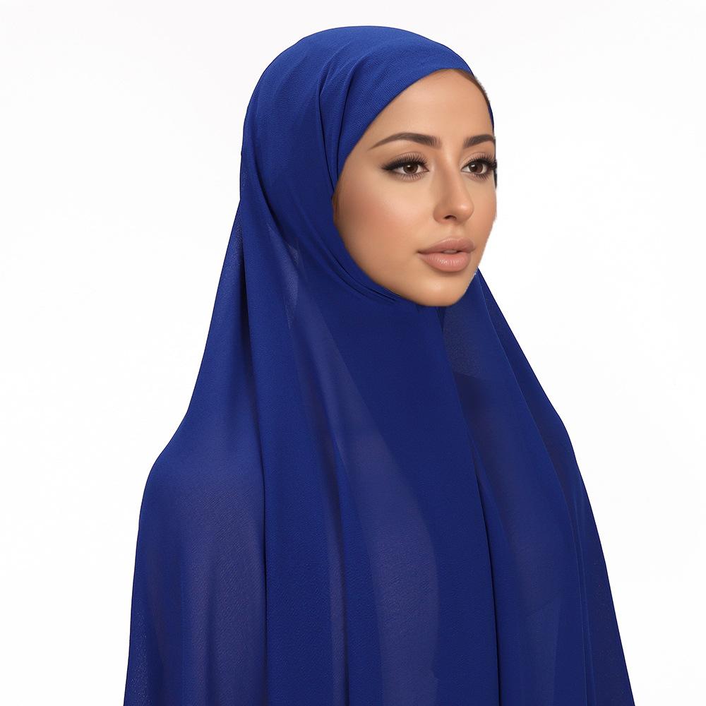 Pearl Chiffon, Convenient Head Wrap, Gauze, Scarf, Lazy Headscarf Set, Quick Pullover Scarf.