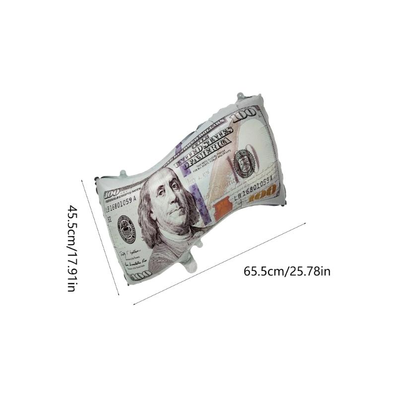Double Sided Aluminum Foil Balloons Modern Money Designs for Birthday and Financial Party Decorations
