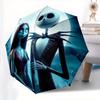 Nightmare Before Christmas Sally and Jack Skellington Themed Automatic Opening and Closing Folding Umbrella, Reinforced 8 Ribs, Compact Trav
