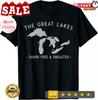 NEW LIMITED Great Lakes Shark Free and Unsalted Funny Vintage T-Shirt