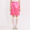 Primavera Satin Back-Banding H-Line Skirt (Pink)