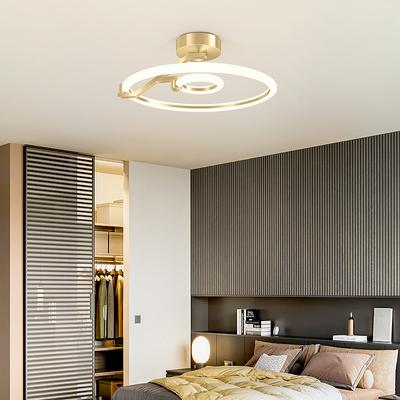 Lampa do sypialni Minimalistyczna, nowoczesna lampa do użytku domowego Luksusowa lampa sufitowa LED Spersonalizowana okrągła, ciepła lampa do pokoju