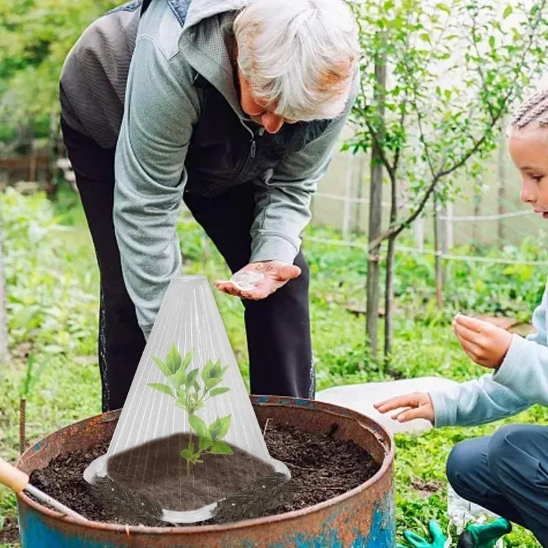 5/10/30ks Kónický ochranný kryt Rostliny Sazenice Kryt Opakovaně použitelný Víko pro školku Odolný proti chladu Prevence ptáků Pěstování Stan pro školku